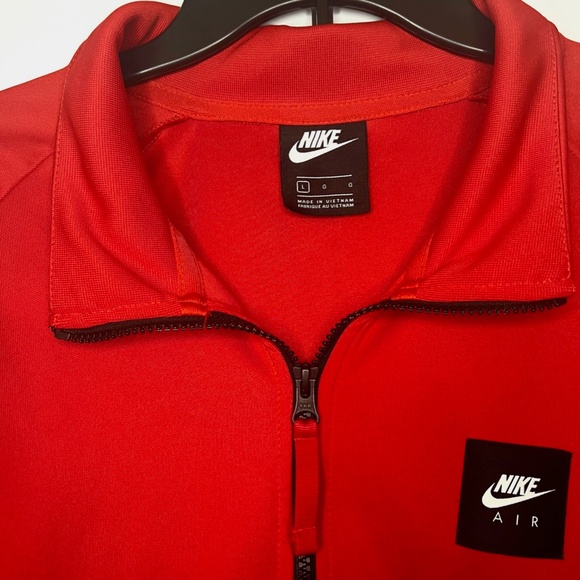 NIKE AIR Sportswear, Lightweight Track Jacket, Sewn Text, Red-Black-White, L - Picture 8 of 12